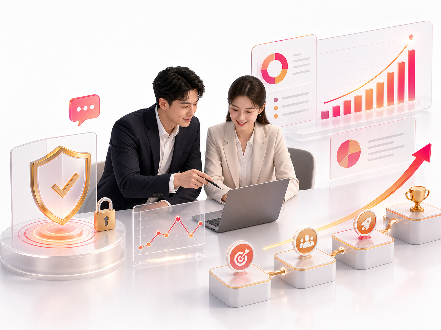 透明合作與數據增長視覺